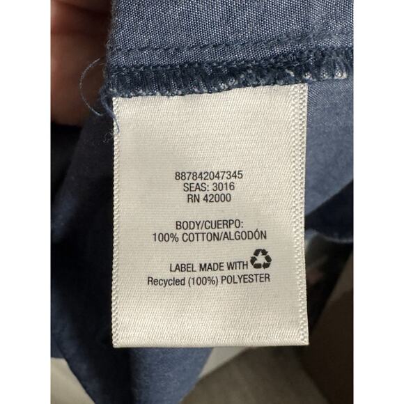 Basic Editions Sleeveless Blue Collared Dress, Pockets, Denim Look, XL - Picture 5 of 6